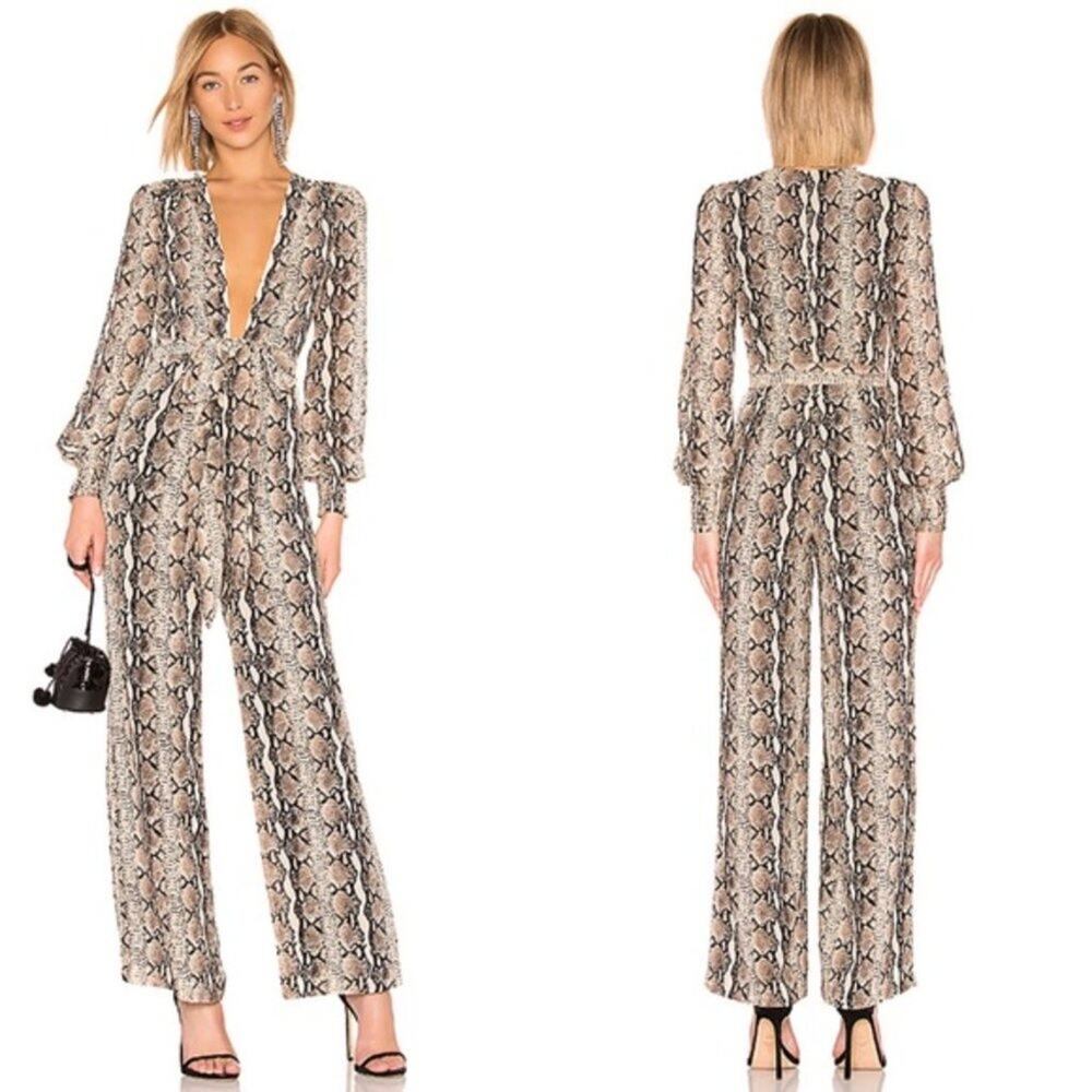 NEW Revolve LPA Beige Snake Jumpsuit 655
